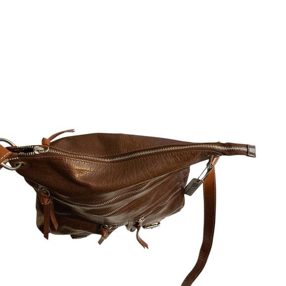 Nino Bossi Brown Crossbody Modern Bag Purse Multiple Zipper Compartments-NWOT - Picture 15 of 16